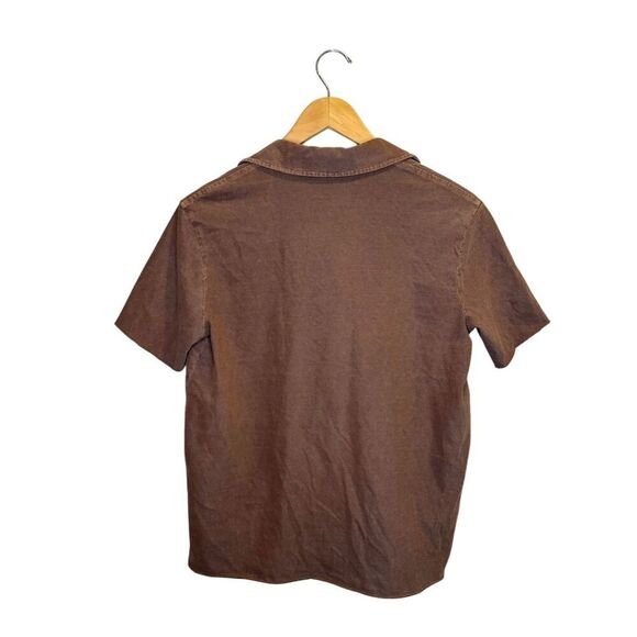James Perse High Twist Jersey Oversized Polo Brown V-Neck Top NWT Size 0 XS - Picture 6 of 8